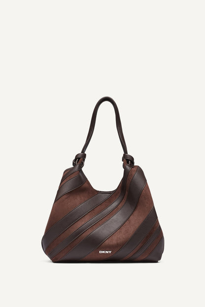 DKNY PAULA MEDIUM STRIPED COMMUTER TOTE