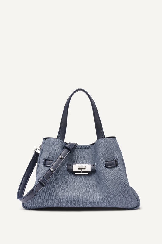 DKNY BRYAR DENIM SMALL SATCHEL