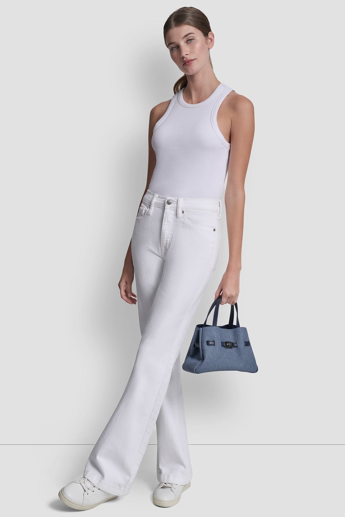 DKNY BRYAR DENIM SMALL SATCHEL
