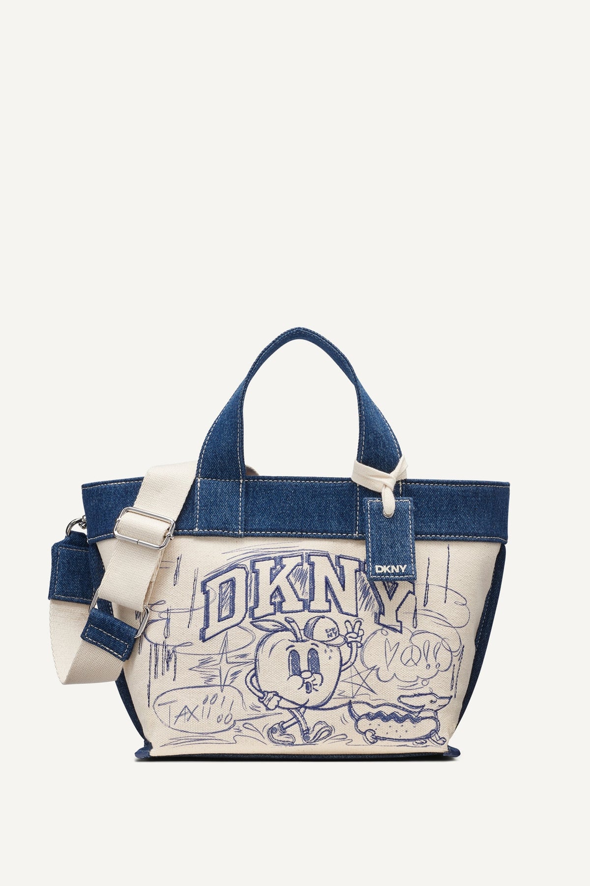 DKNY BRADY CANVAS SMALL GRAFFITI LOGO CROSSBODY BAG