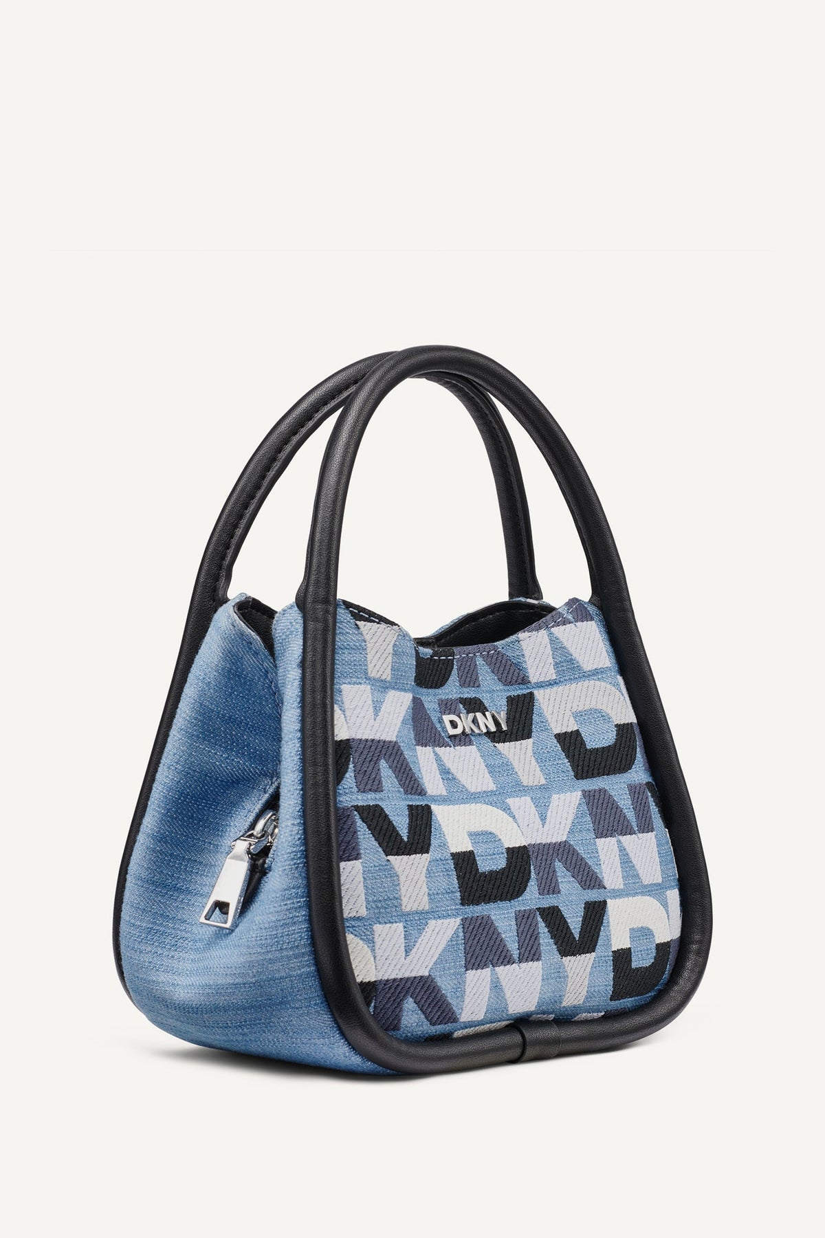 DKNY CAPRI DENIM LOGO HOBO CROSSBODY BAG