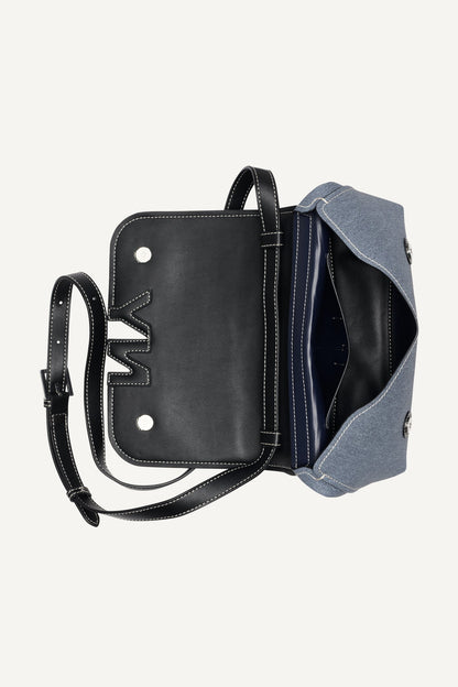 DKNY NICOLE DENIM LOGO CROSSBODY BAG