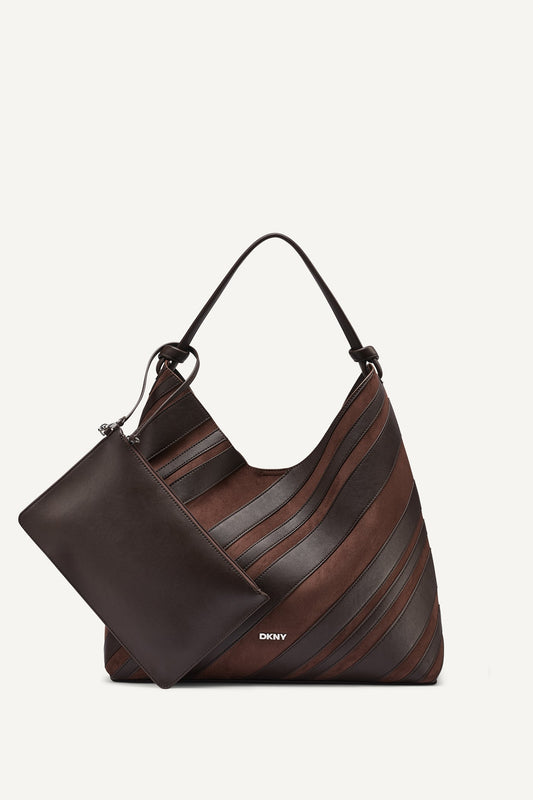 DKNY PAULA STRIPE HOBO BAG