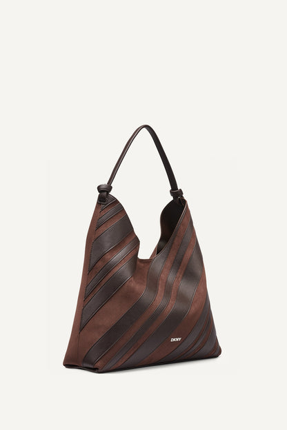DKNY PAULA STRIPE HOBO BAG