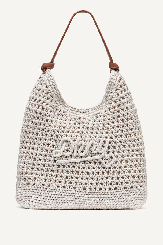 DKNY PAULA CROCHET LOGO HOBO BAG