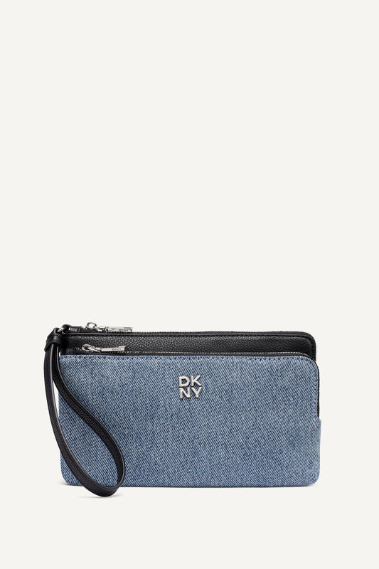 DKNY SARAH DUAL ZIP POUCH WRISTLET
