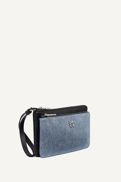 DKNY SARAH DUAL ZIP POUCH WRISTLET