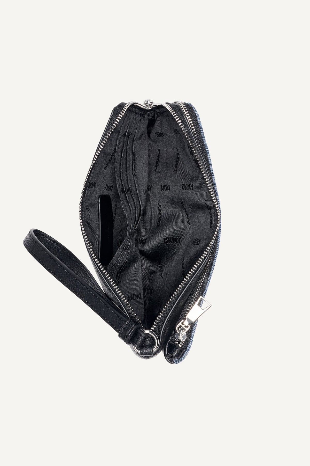 DKNY SARAH DUAL ZIP POUCH WRISTLET