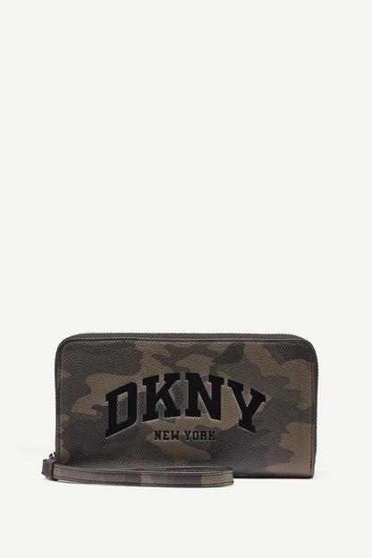 DKNY HADLEE LARGE ZIP AROUND WALLET WITH WRISTLET