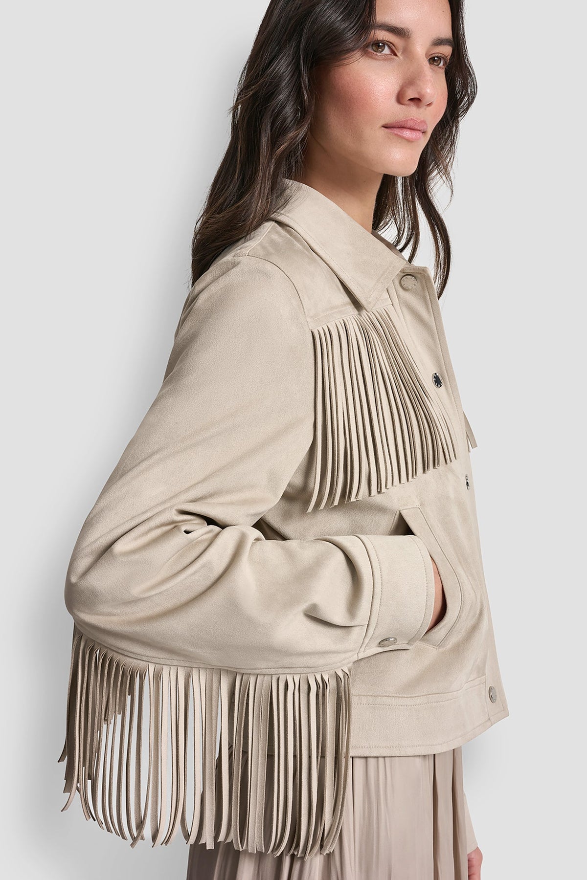 DKNY FRINGE JACKET