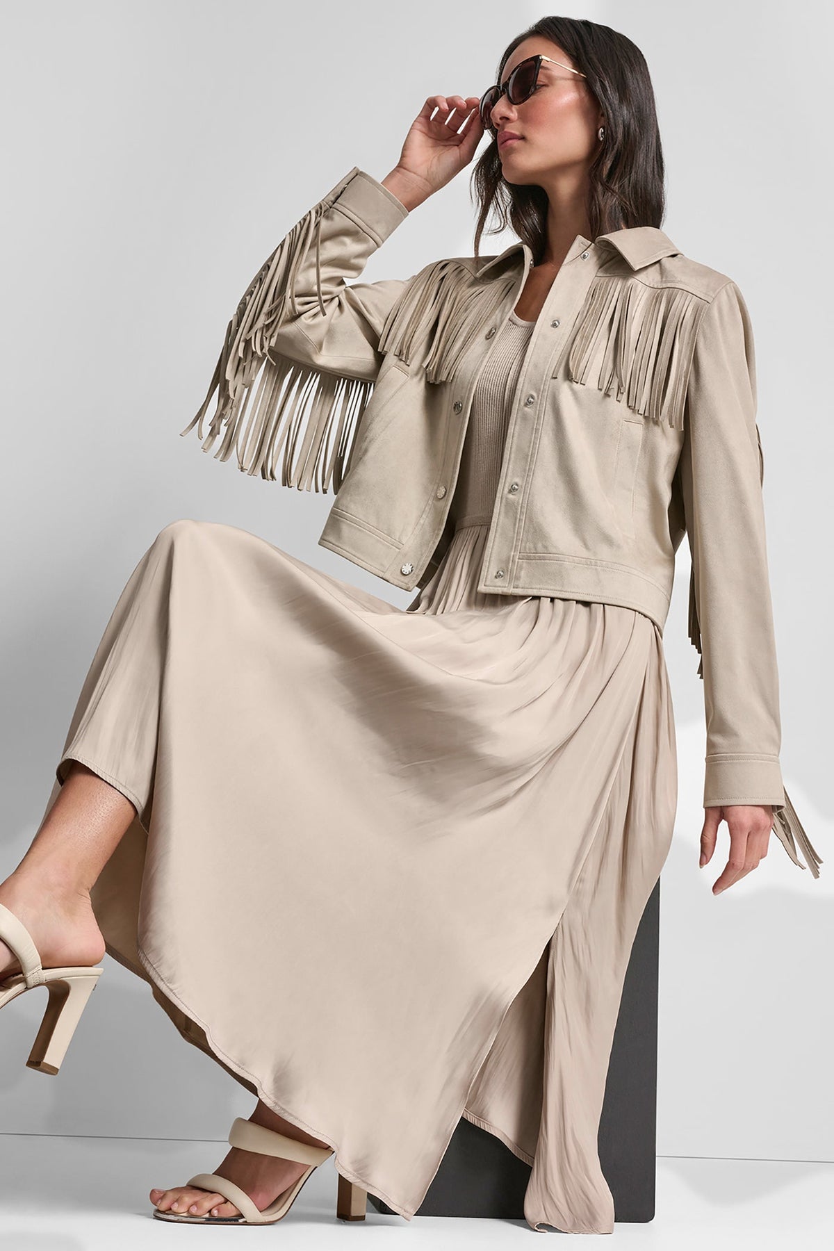 DKNY FRINGE JACKET