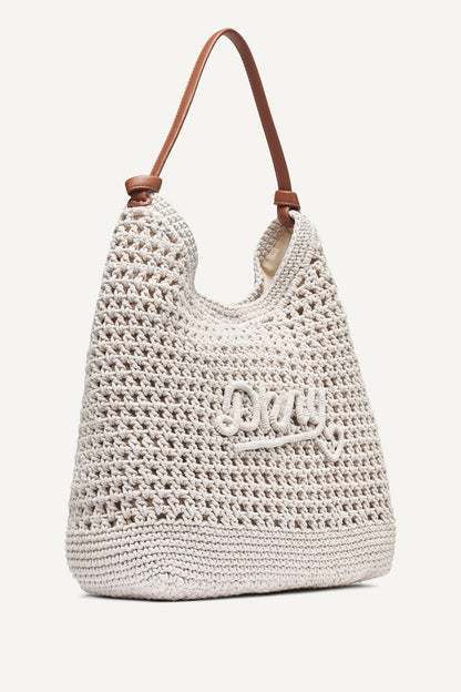 DKNY PAULA CROCHET LOGO HOBO BAG