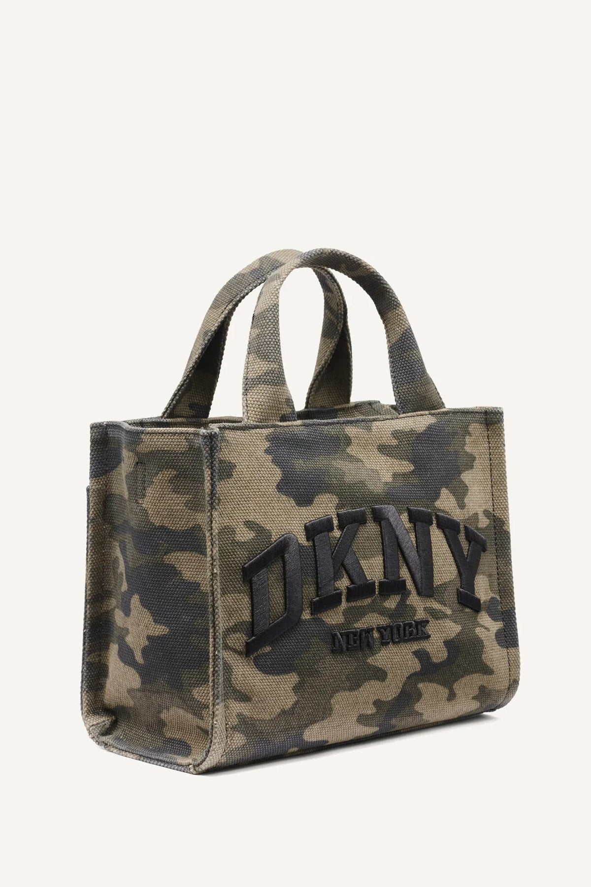 DKNY HADLEE SMALL LOGO-EMBROIDERED CAMO TOTE