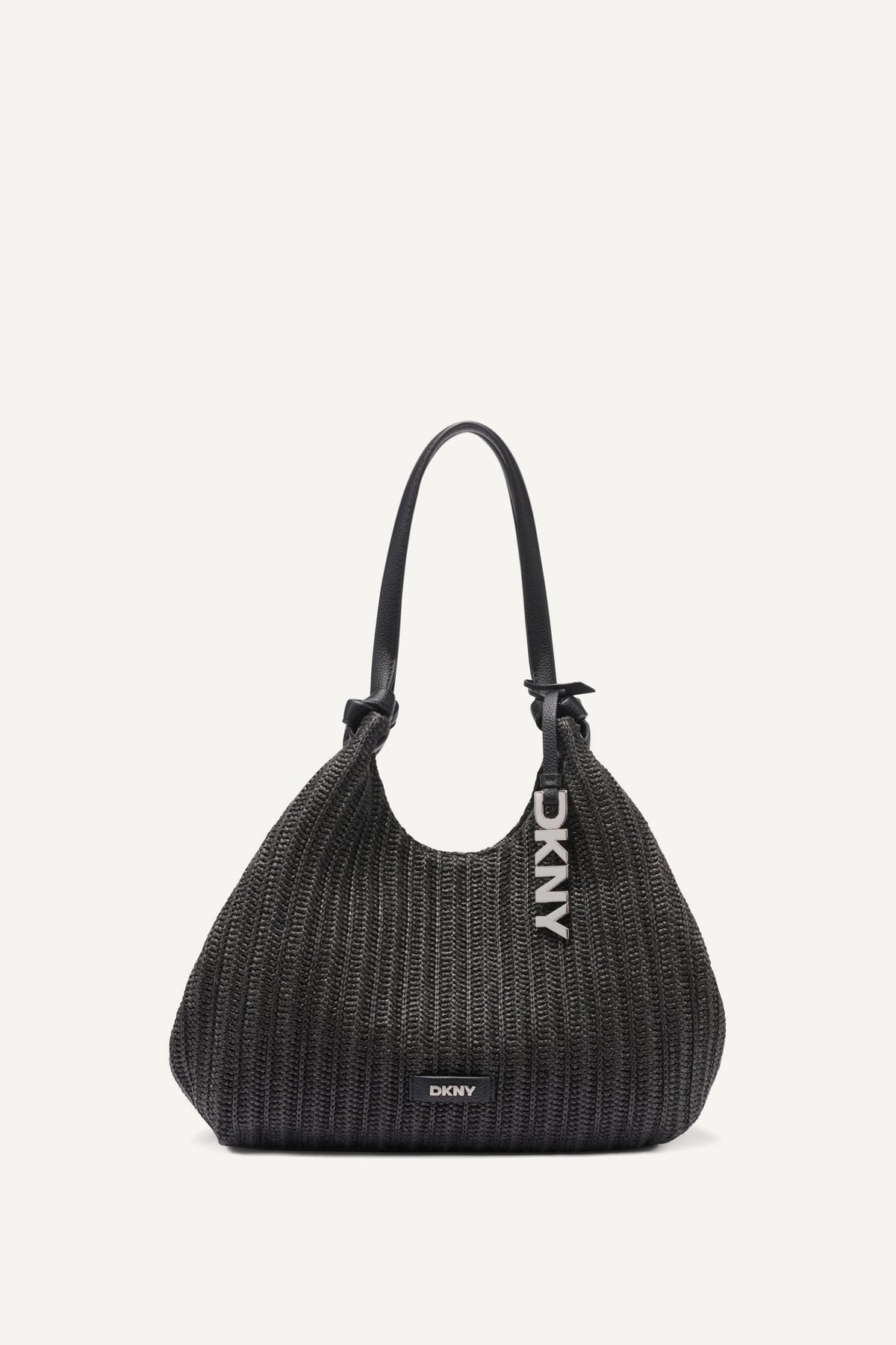 DKNY PAULA CROCHET RAFFIA MEDIUM COMMUTER TOTE
