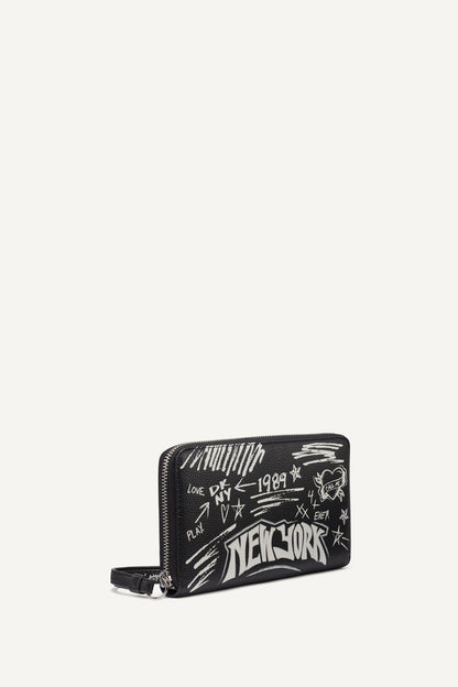 DKNY BRYAR LARGE ZIP AROUND WALLET WITH WRISTLET