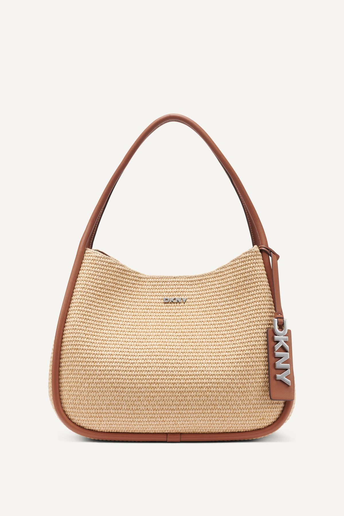DKNY CAPRI WOVEN STRAW LARGE HOBO BAG