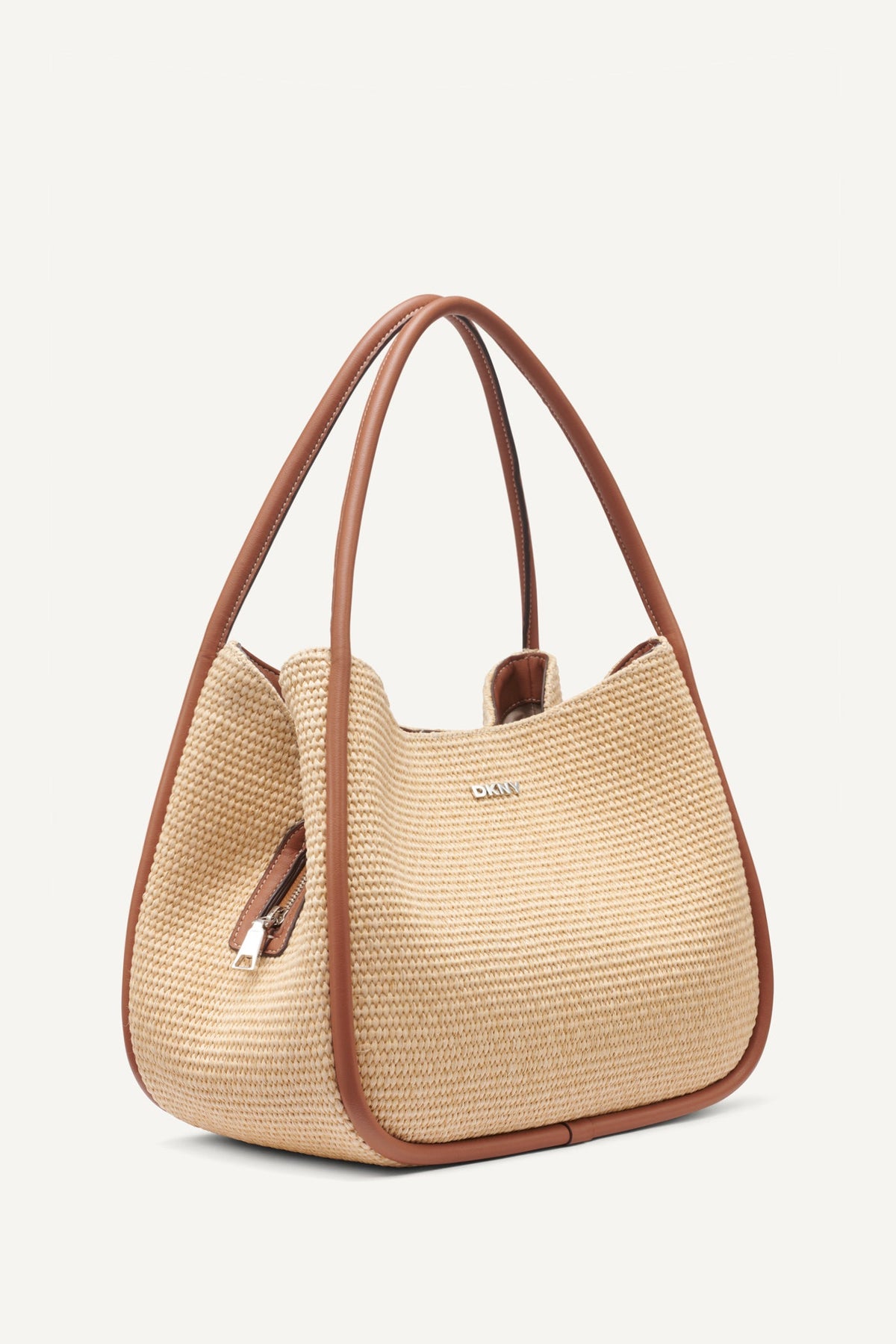 DKNY CAPRI WOVEN STRAW LARGE HOBO BAG