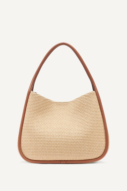DKNY CAPRI WOVEN STRAW LARGE HOBO BAG