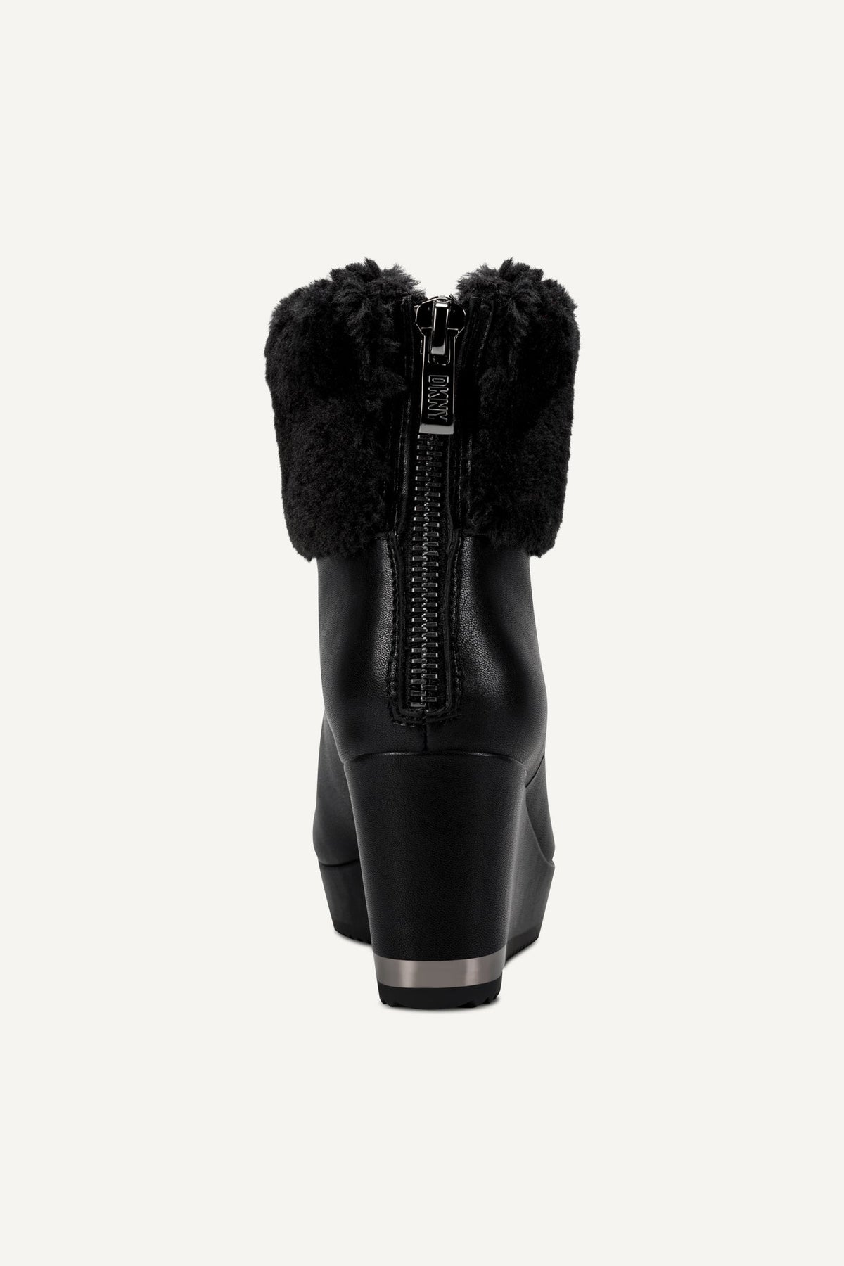 DKNY NADRA FAUX SHEARLING WEDGE BOOTIE