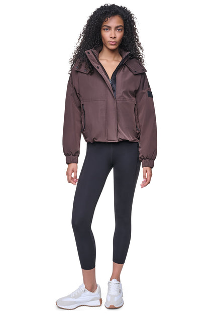 DKNY OVERSIZED LOGO HOODED JACKET