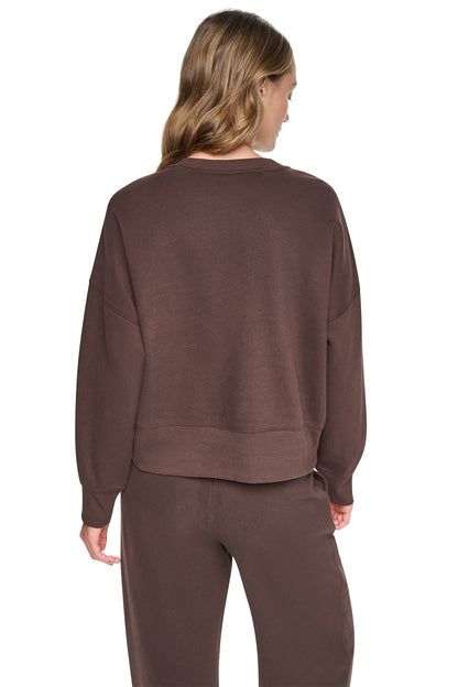 DKNY FLOCKED VARSITY LOGO SWEATSHIRT