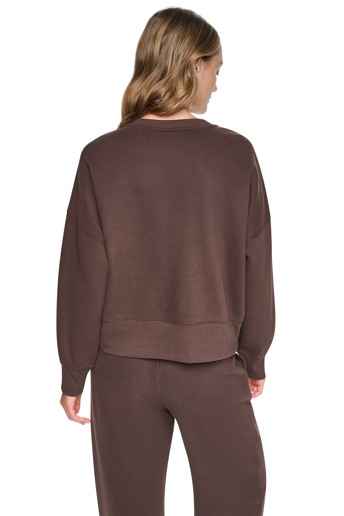 DKNY FLOCKED VARSITY LOGO SWEATSHIRT