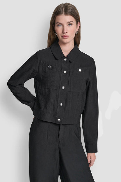 DKNY CROPPED TRUCKER JACKET