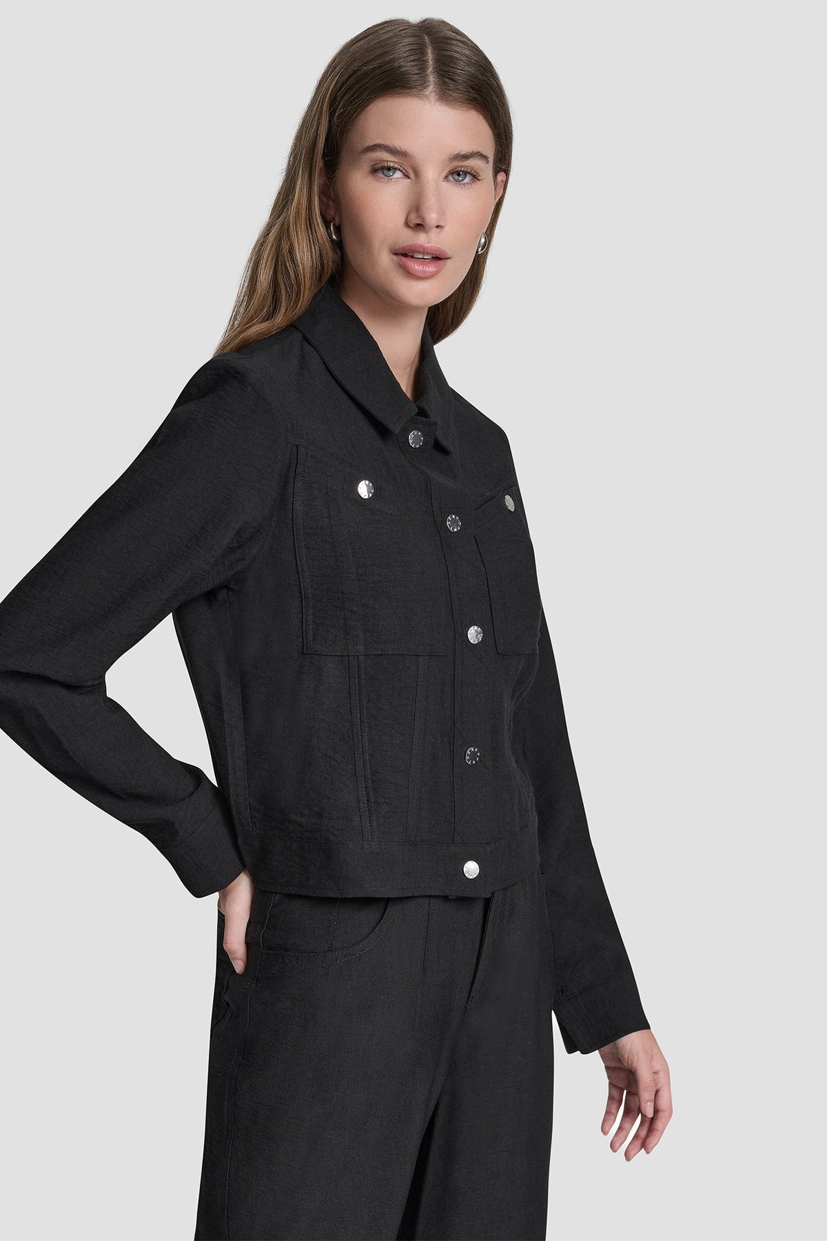 DKNY CROPPED TRUCKER JACKET