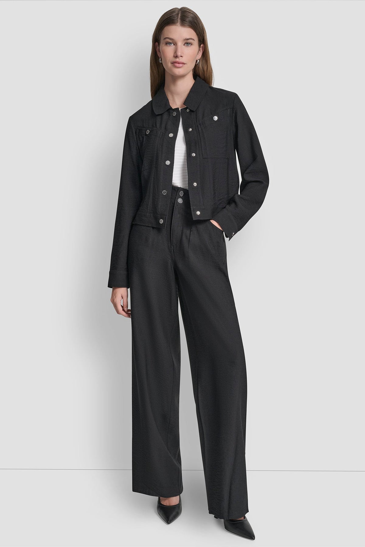 DKNY CROPPED TRUCKER JACKET