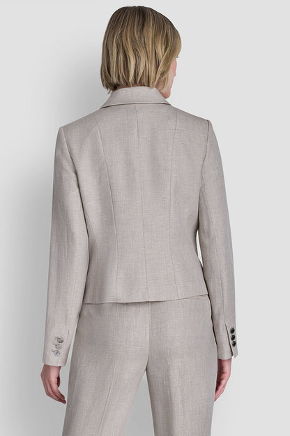 DKNY CROPPED SINGLE BUTTON BLAZER