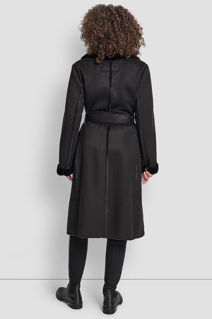DKNY BELTED FAUX SHERLING