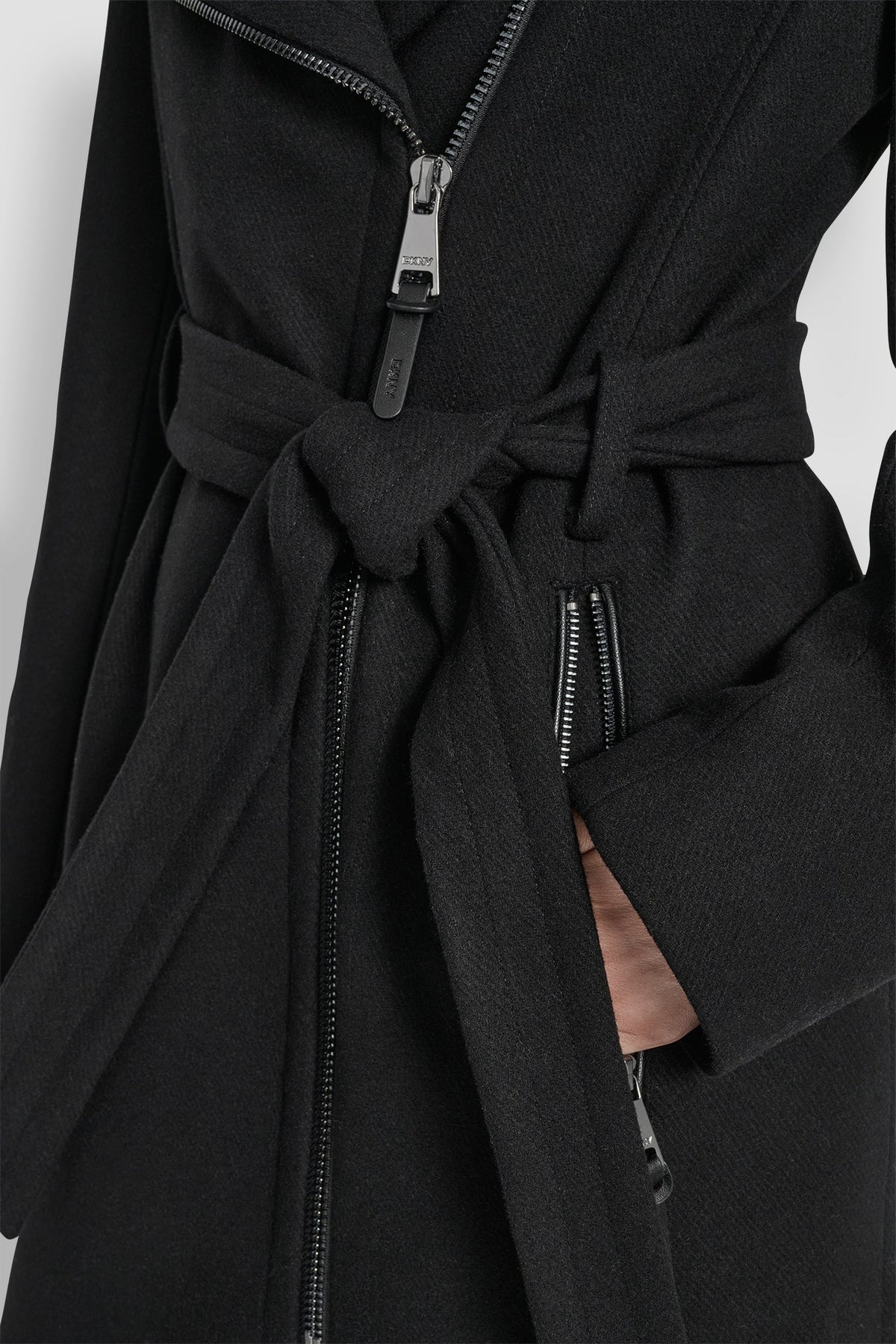 DKNY WOOL WRAP JACKET WITH INSERT