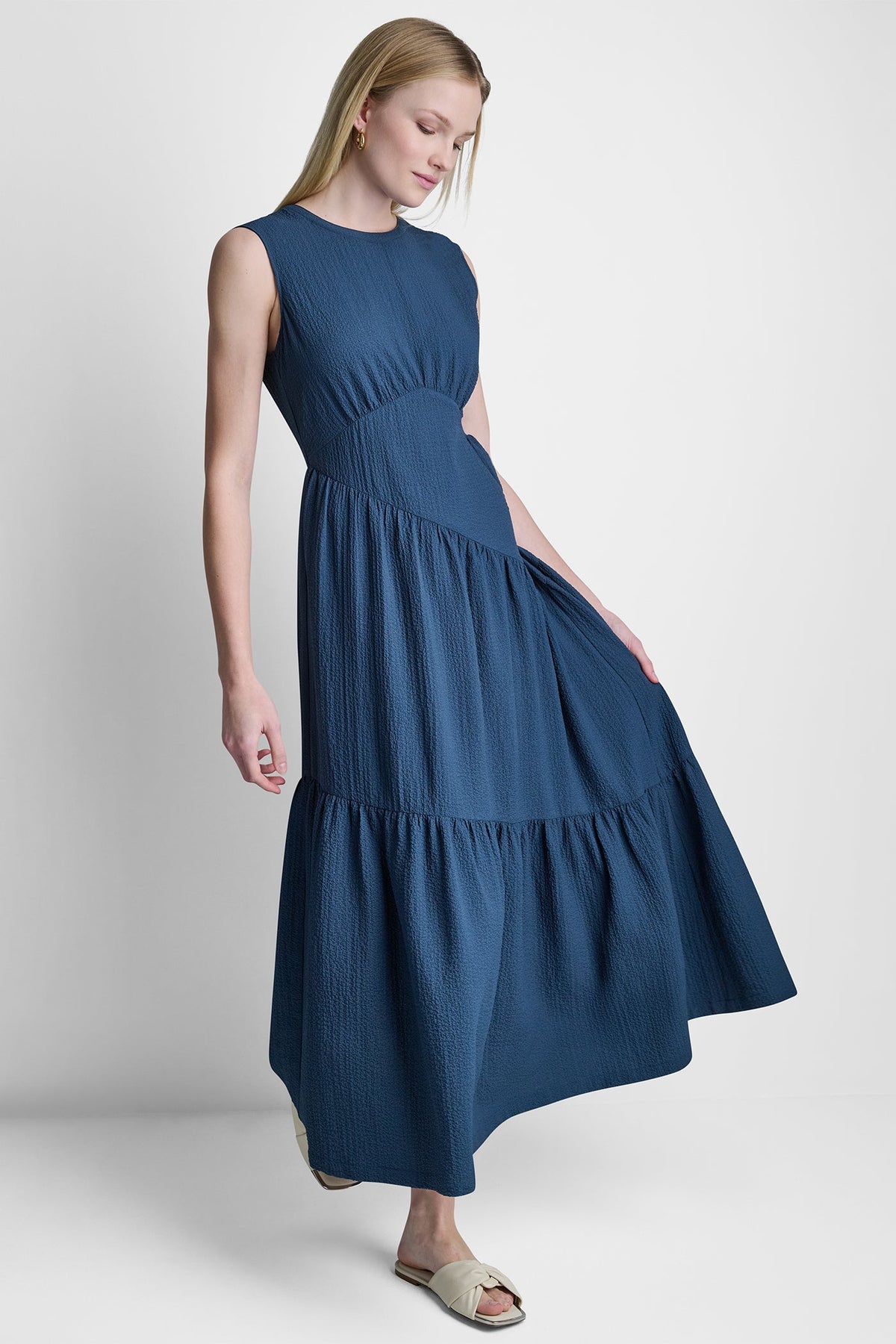 DKNY SLEEVELESS MAXI A-LINE DRESS
