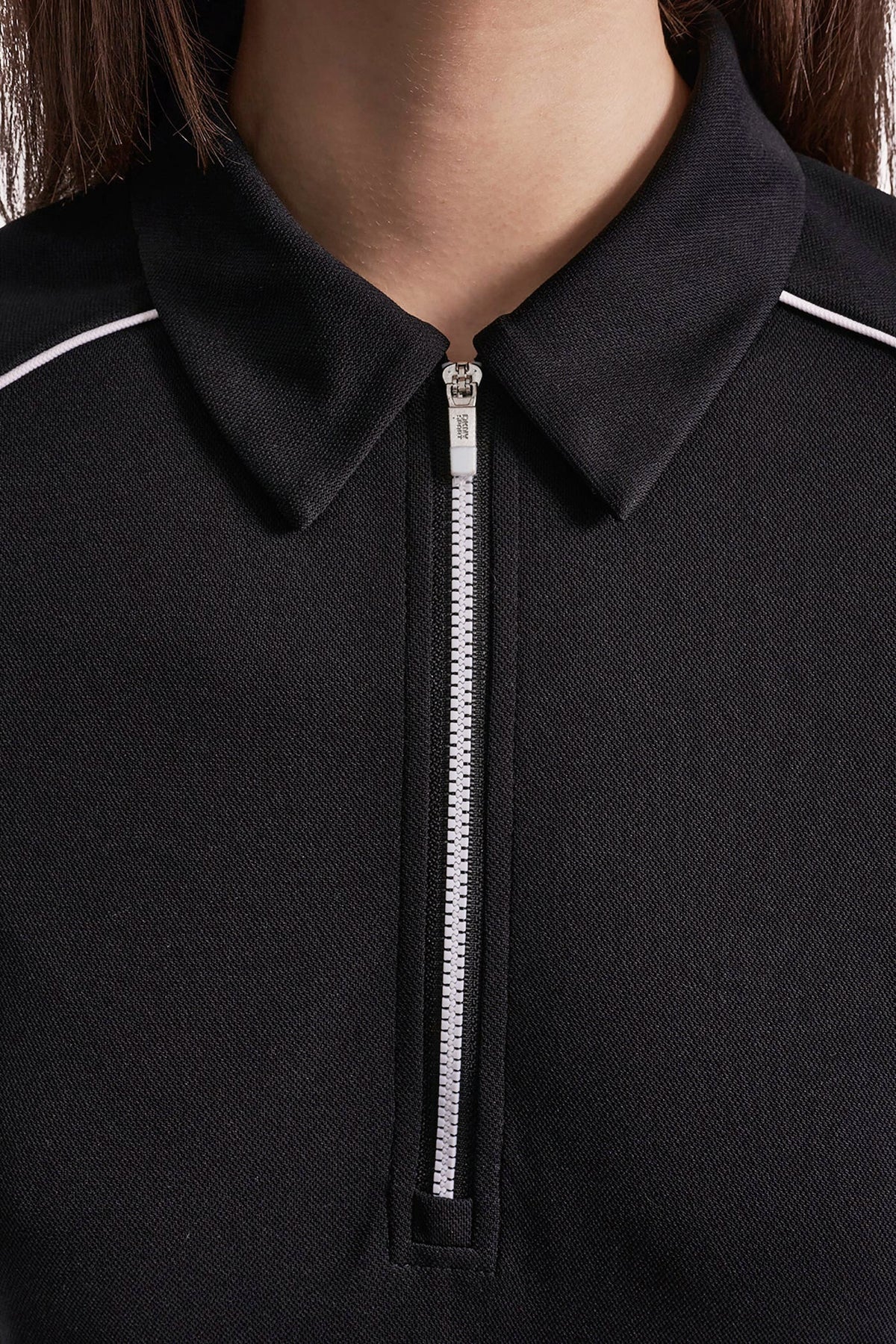DKNY HALF-ZIP POLO DRESS WITH CONTRAST PIPING