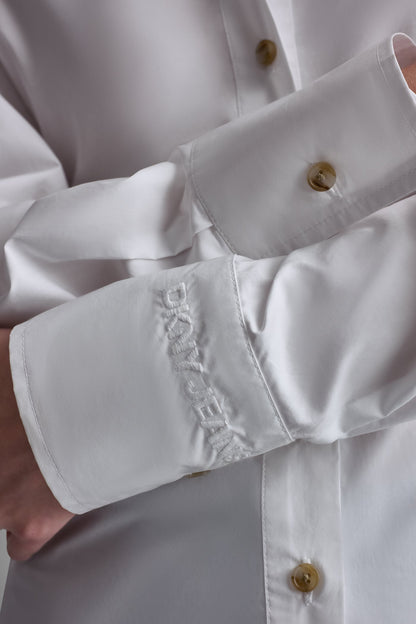 DKNY POPLIN CUTOUT TIE BACK SHIRT