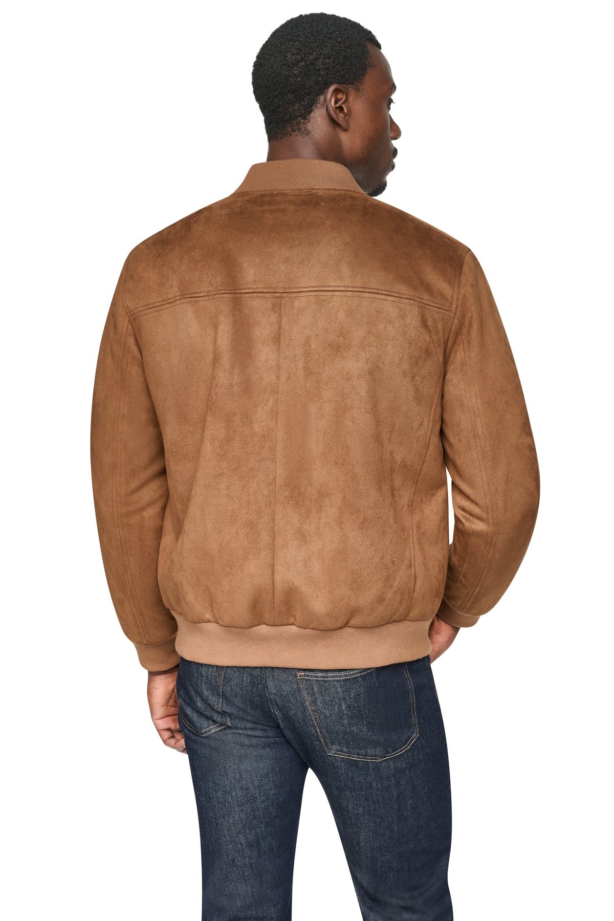 DKNY FAUX SUEDE BOMBER JACKET