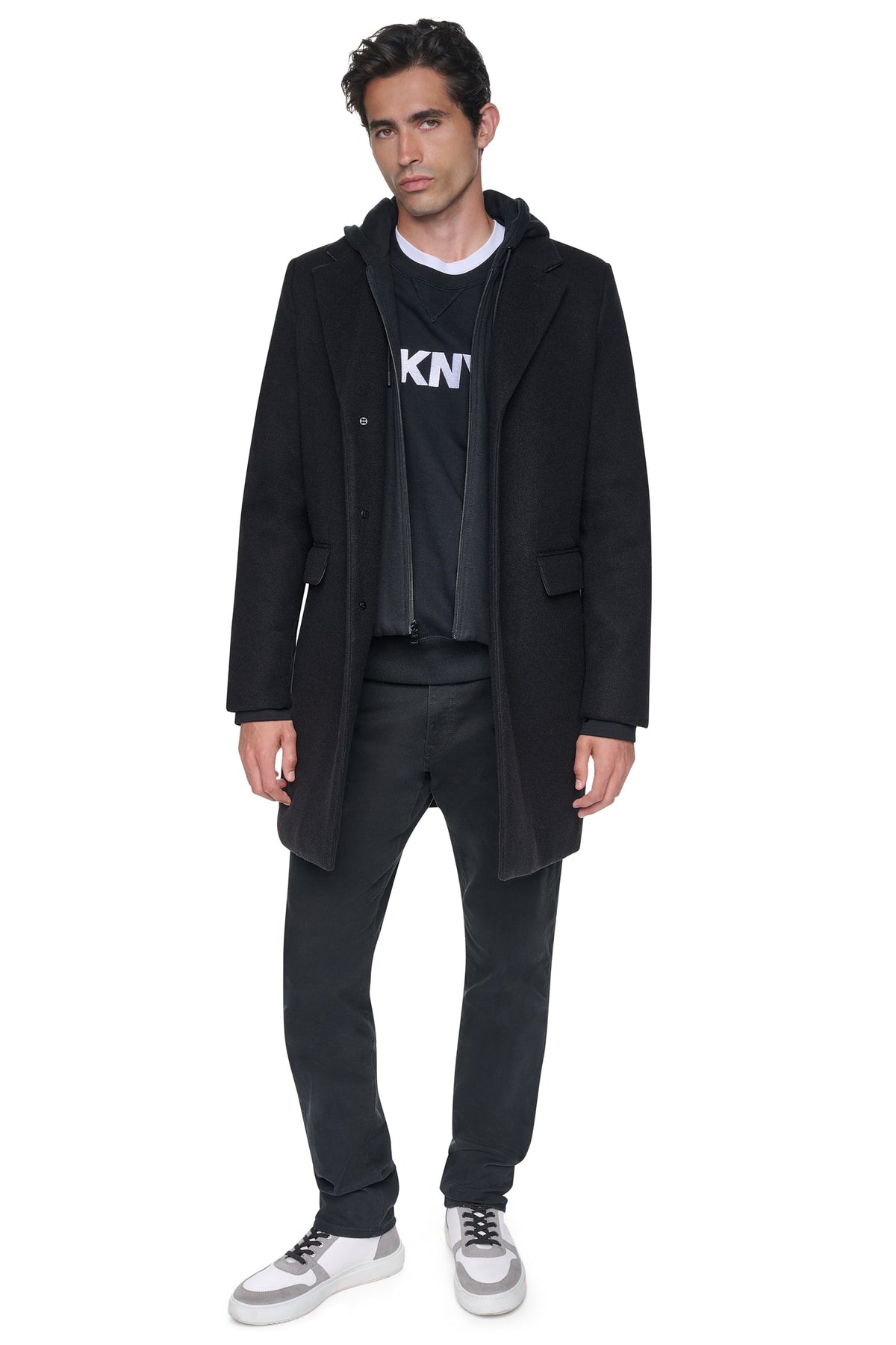 DKNY FAUX WOOL COAT