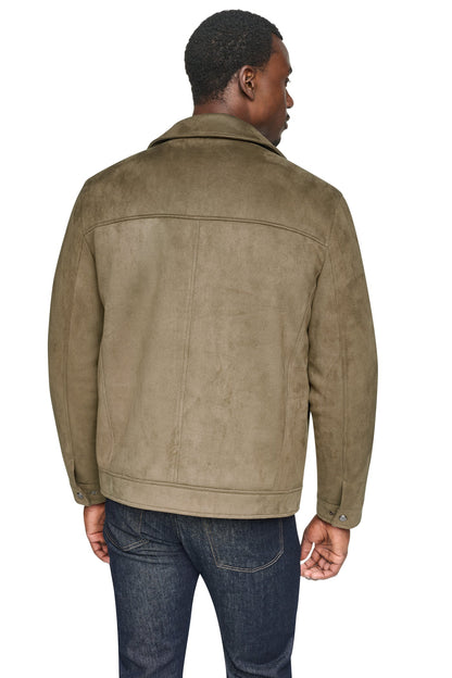 DKNY FAUX SUEDE TRUCKER JACKET