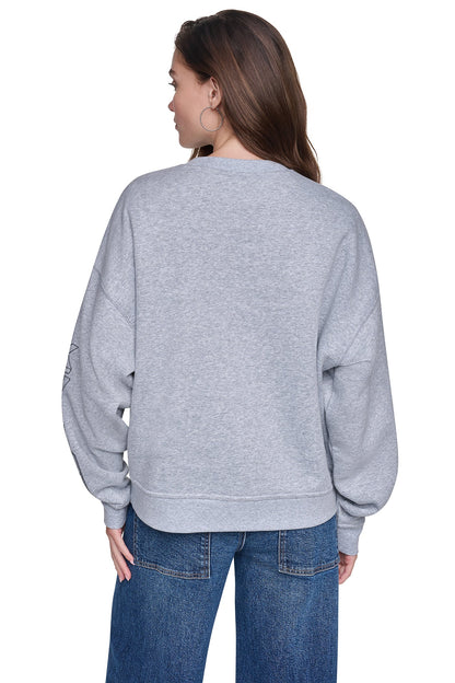 DKNY RHINESTONE GRAFFITI LOGO SWEATSHIRT