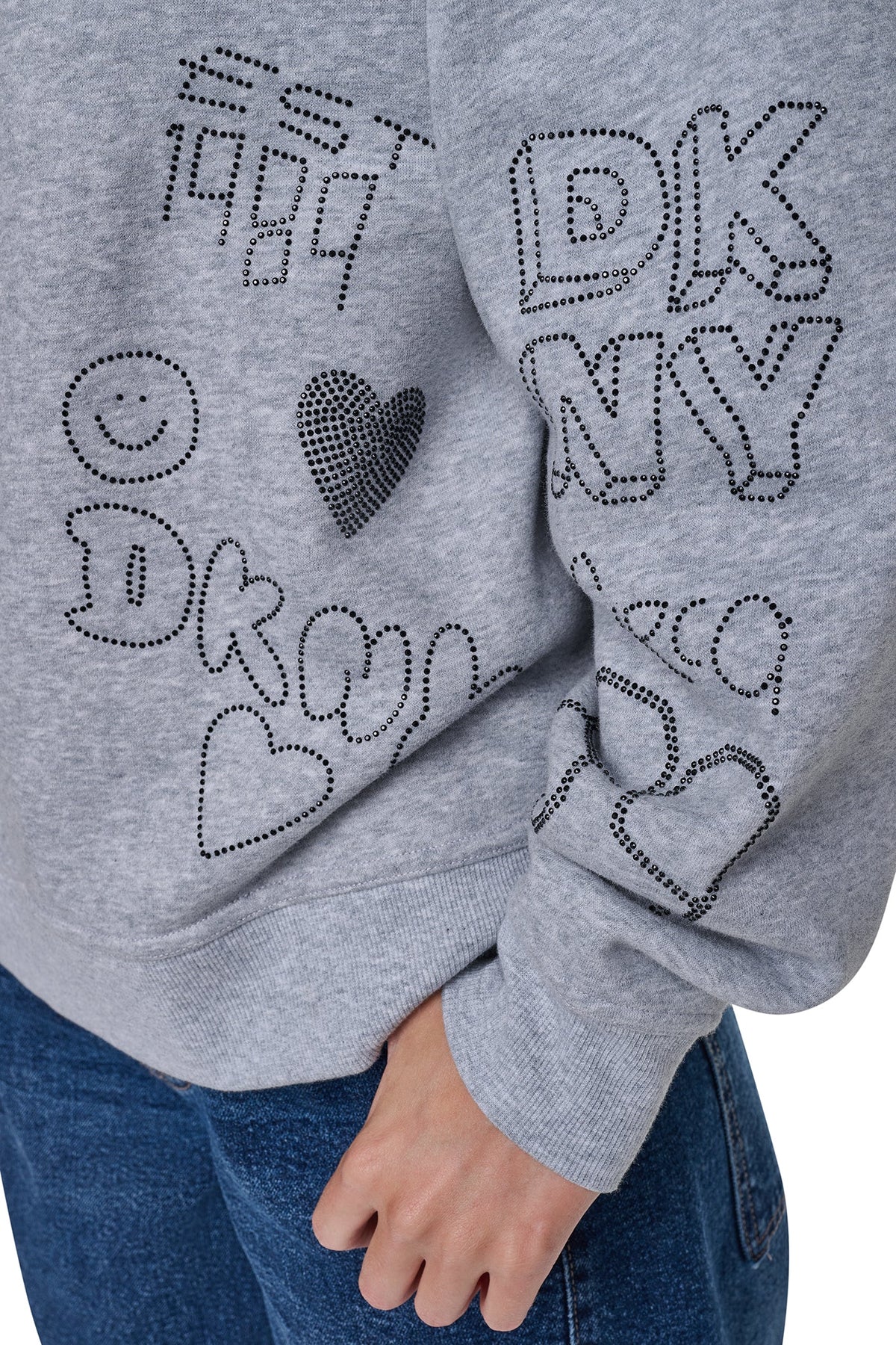 DKNY RHINESTONE GRAFFITI LOGO SWEATSHIRT