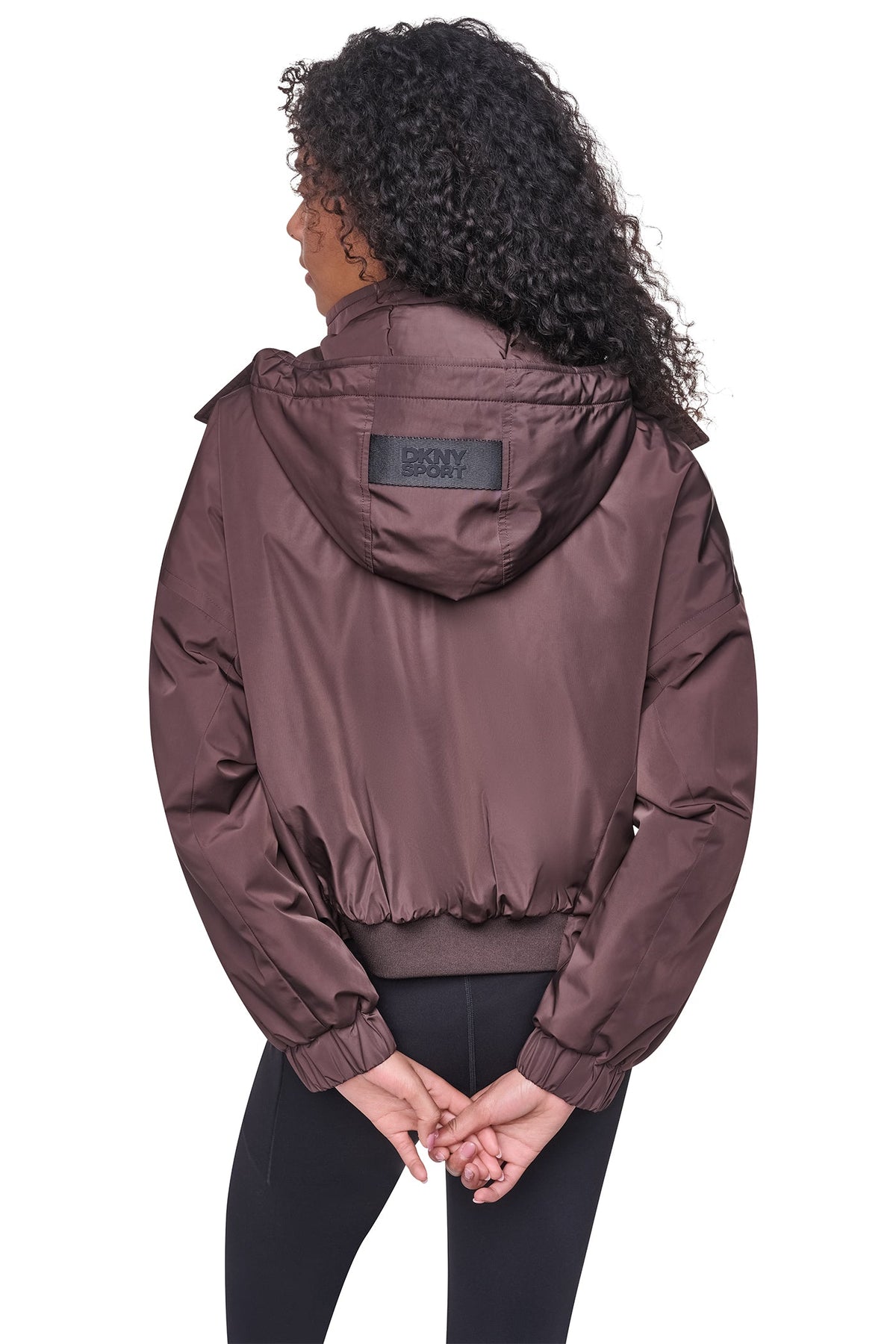DKNY OVERSIZED LOGO HOODED JACKET