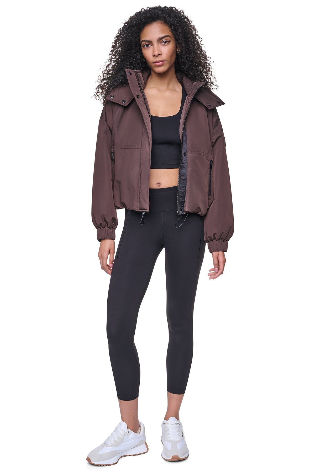 DKNY OVERSIZED LOGO HOODED JACKET