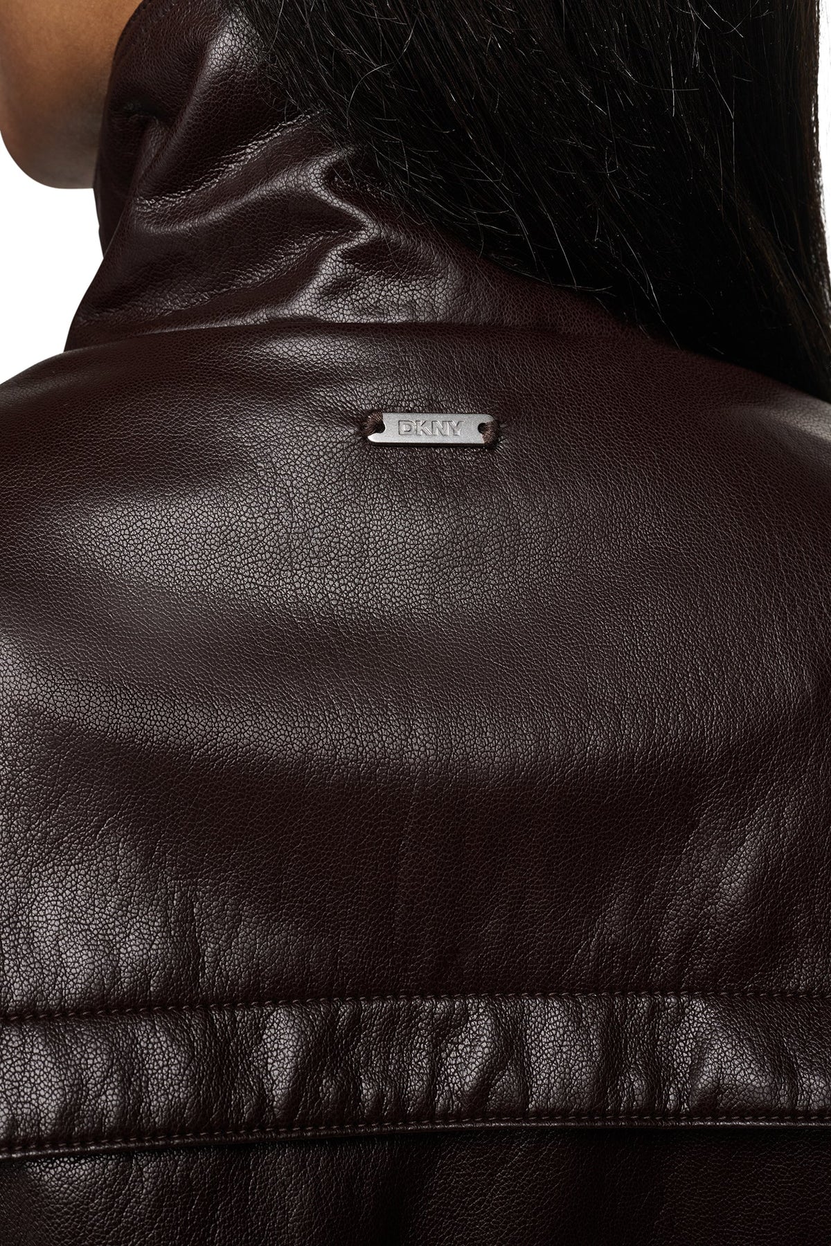 DKNY FAUX LEATHER BOMBER