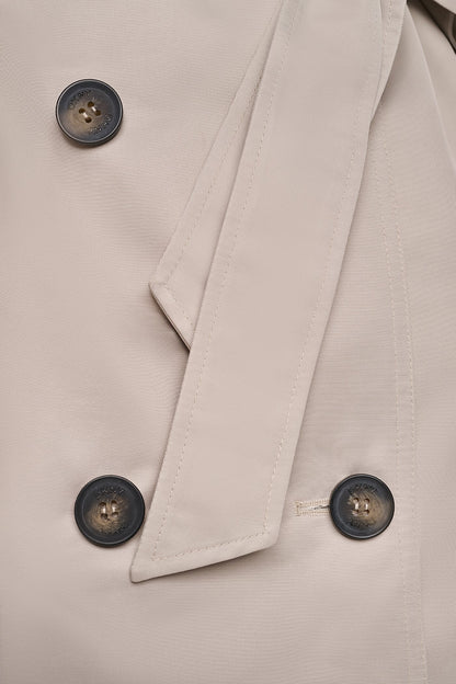 DKNY DOUBLE BREASTED QUILTED HOOD TRENCH