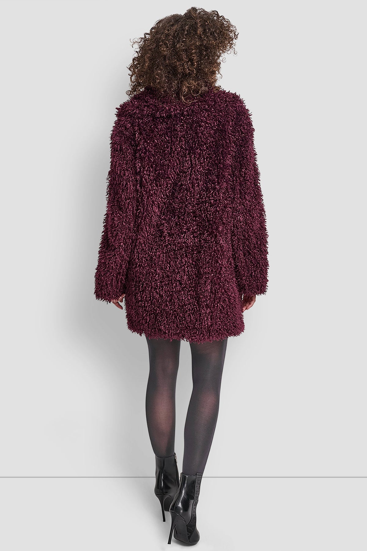 DKNY FAUX TEDDY FUR JACKET