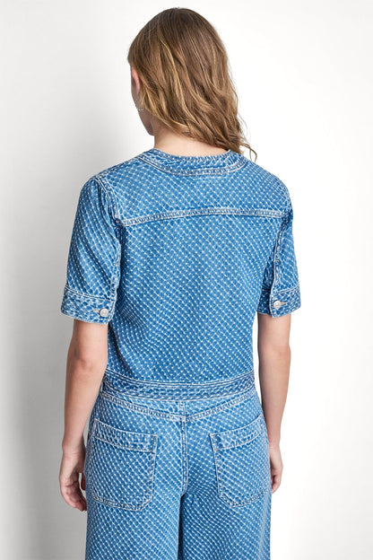 DKNY PATCH POCKET DENIM SHIRT JACKET
