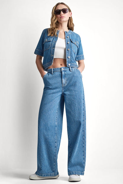 DKNY MID-RISE WIDE LEG WITH SLASH POCKETS