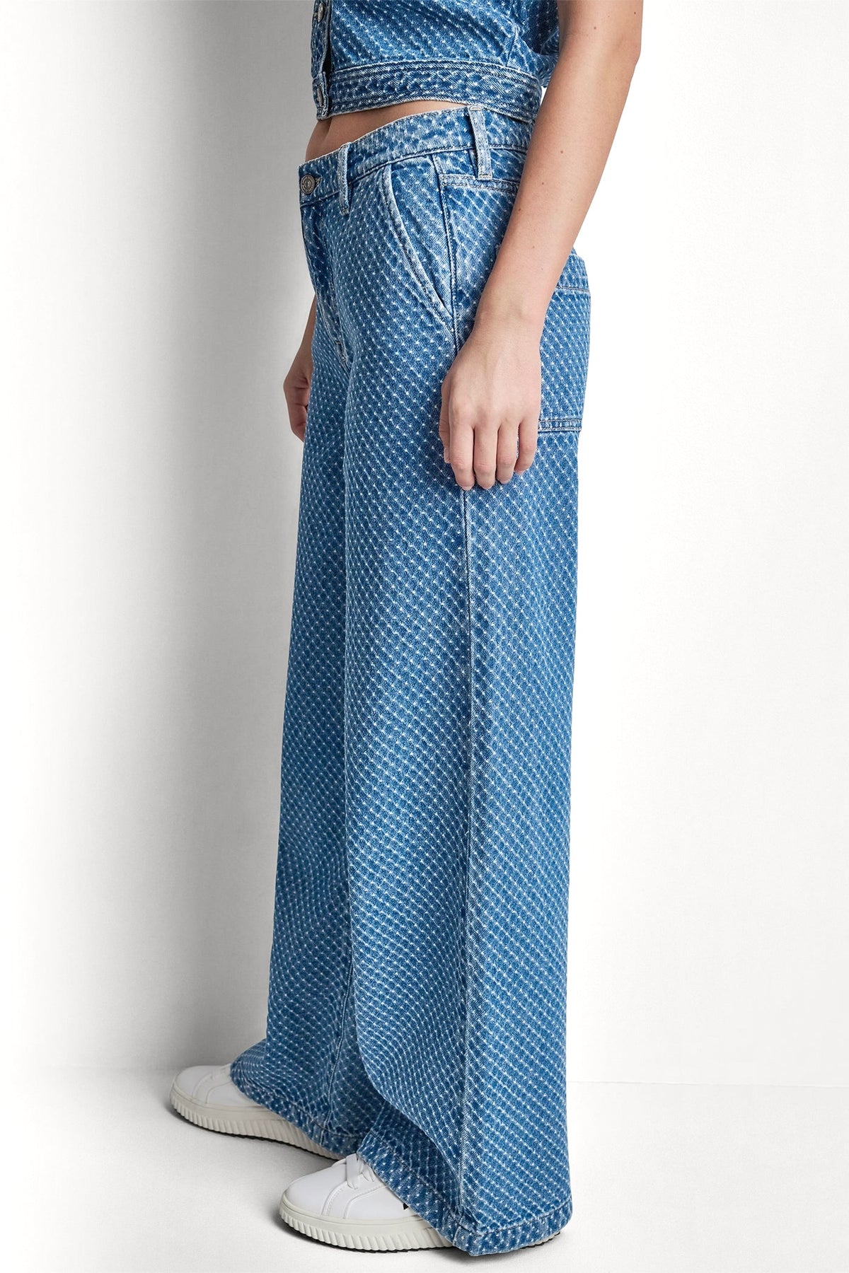 DKNY MID-RISE WIDE LEG WITH SLASH POCKETS