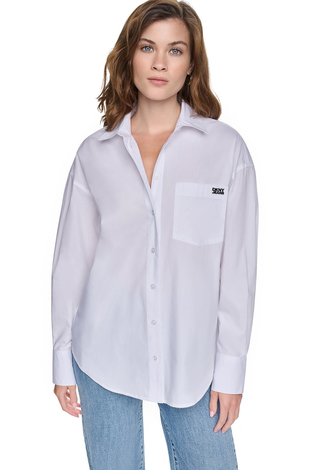 DKNY GRAFFITI LOGO POPLIN SHIRT