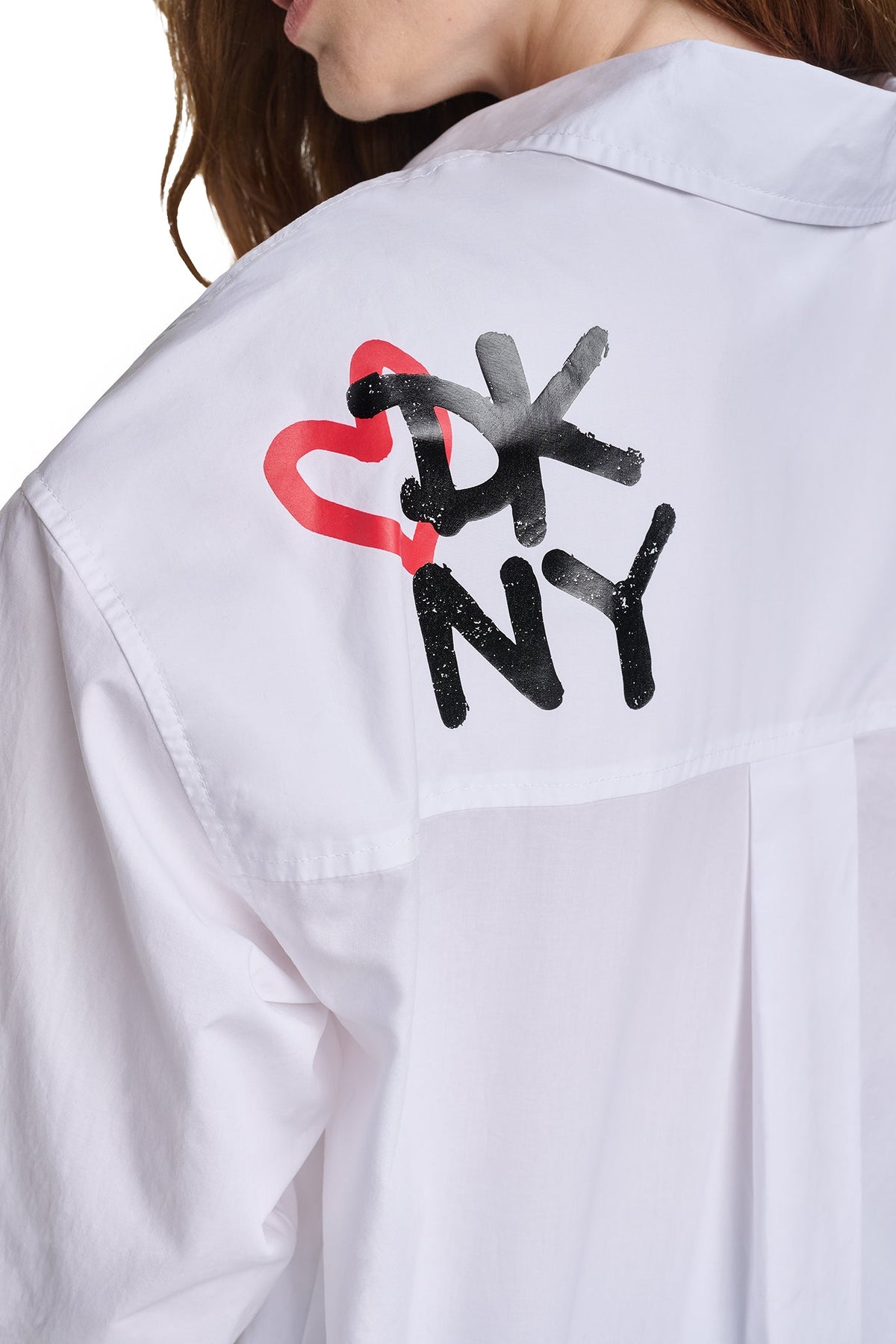 DKNY GRAFFITI LOGO POPLIN SHIRT